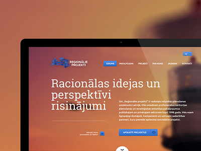 Website design and development for Reģionālie Projekti Ltd
