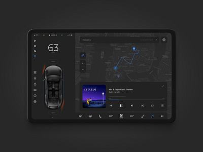 Car Interface Dashboard UI app app design car concept dashboard driving interface music player navigation ui ux