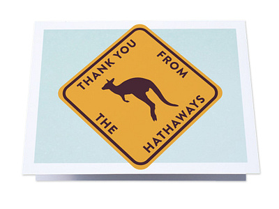 Hop to a New Home I Thank you Card australia card kangaroo minted road sign stationery thank you