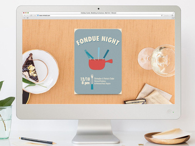 Fondue Night for Minted cheese digital dinner fondue invitation minted online party stationery