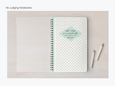 No Judging address book diamonds diary journal mint minted notebook pattern planner stationery