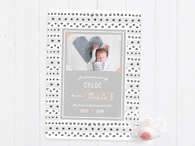 Doodle Love baby birth card doodle minted minted challenge pattern stationery