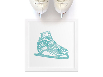 Figure Skating Jumps figure skating ice ice skate ice skating jumps minted minted challenge skate sport typography wall art