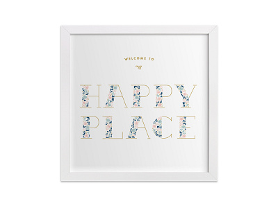 Happy Place florals hand lettering happy place minted minted challenge pattern wall art