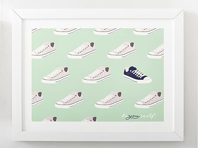 Yourself for PBteen art be yourself decor minted mintedxpbt pbteen pottery barn shoes sneakers teen wall art