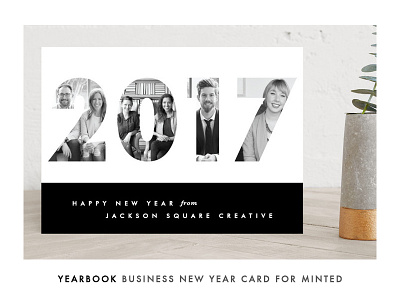 Yearbook 2017 business card corporate custom holiday minted new year seasons greetings stationery