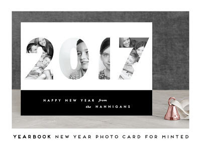 Yearbook New Year card for Minted card happy new year minted multi photo new year portrait seasons greetings stationery