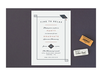 Time to relax grad grad party graduate graduation invitation minted party stationery