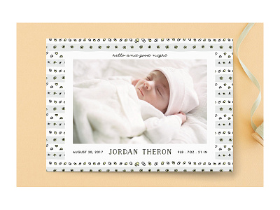 Hello and good night birth announcement for Minted