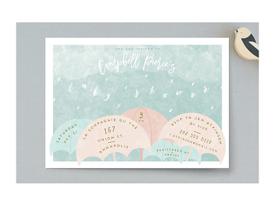 Rain baby shower invitation