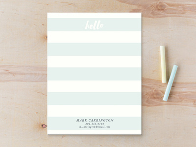 Striped Hello for Minted custom stationery minted note personal stationery personalized stationery stationery stripes