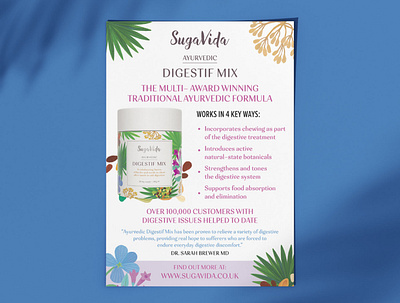 SugaVida Ayurvedic Digestif Mix Advertisement advert design branding branding design creative design creative designer design freelance freelance designer freelance graphic designer graphic design graphic designer layout design layout designer logo poster design print print designer typography typography design visual design