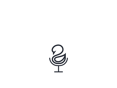 Swan Podcast abstract logo adobe illustration adobe pothoshop design illustration line art logo logo design mascot vector