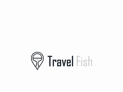travelfish animation line art mascot travel logo