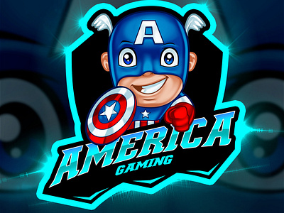 America Gaming Cartoon Logo