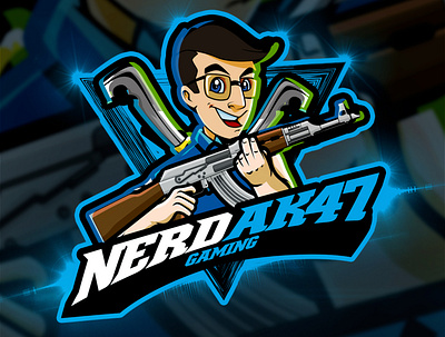 Nerd AK47 Cartoon Logo By Avoltha ak47 cartoon cartoon character cartoon illustration customlogo esports esportslife esportsteam gaming gaminglogo geek kalashnikov killer murderer nerd nerdy smartguy