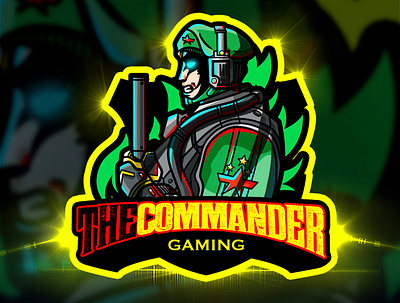 The Commander Gaming Mascot Logo cartoonlogo characterillustration commander customlogo esports esportslife esportsteam evil gaming gamingcommunity gaminglogo guns illustration logodesigns mascotlogos soldier soldiertattoo thecommander war wartattoo