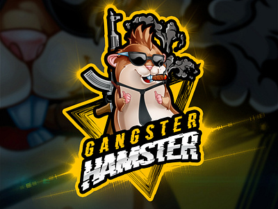 Gangster Hamster Gaming Cartoon Logo By Avoltha