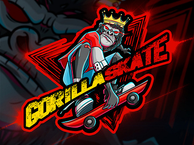 Gorilla Skate Mascot Logo By Avoltha avoltha bestlogo cartoonlogo characterillustration gorilla gorillaking gorillatattoo graphicdesign illustration king logodesigner logodesigns logoinspiration logos mascotlogo skate skateboard skateboarding skatetattoo thedesigntalks