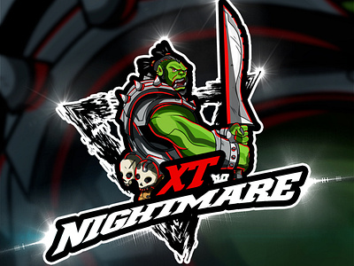 XT Nightmare Gaming Mascot Logo By Avoltha