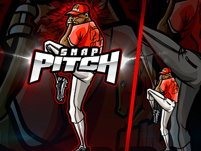 Snap Pitch - Baseball Pitcher - Mascot Logo Design