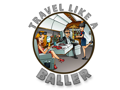Traveling Luxury Cartoon Logo
