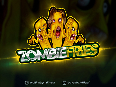 Zombie Fries Cartoon Logo By Avoltha