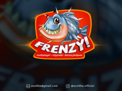 Frenzy Piranha Casino Cartoon cartoon cartoon character cartoon illustration casino design fish fishing logo frenzy illustration logo mascot mascot logo piranha