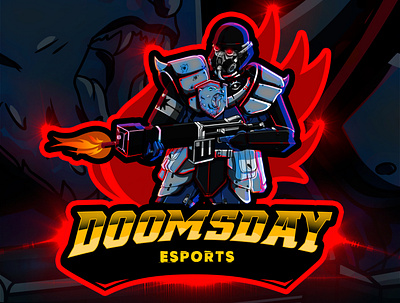 Doomsday Esports Logo Design By Avoltha cartoon cartoon character cartoon illustration design doomsday esports esportslogo esportsteam gamelogo gaming gaminglogo illustration soldier twitchlogo warrior