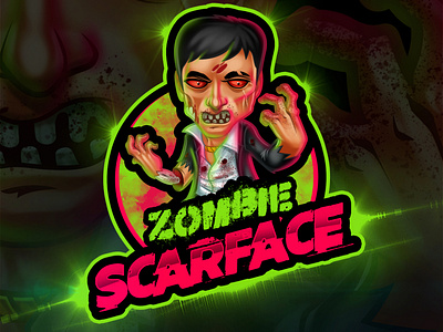 Zombie Scarface Cartoon Logo