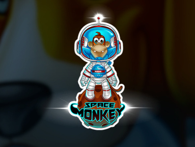 Space Monkey Astronaut Cartoon Logo By Avoltha