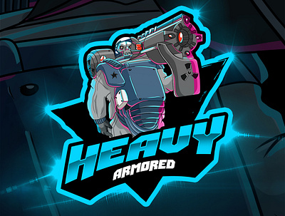 Heavy Armored Esports Mascot Logo By Avoltha armored cartoon cartoon character cartoon illustration customlogo esports esportsteam gamedesign gamelogo gaming gaminglogo heavyequipment mascotlogo soldier twitchstreamer