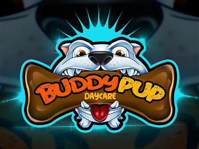 Buddy Pup Dog Daycare Cartoon Logo By Avoltha