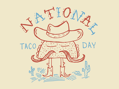 National Taco Day hand-drawn illustration tacos