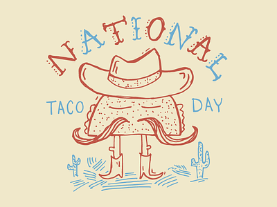 National Taco Day hand drawn illustration tacos