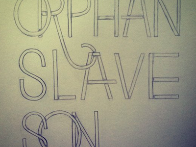 Orphan Slave Son book design hand drawn pencil sketch typography