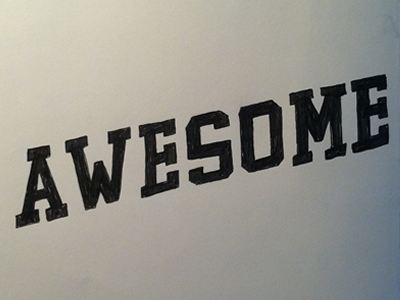 Awesome black hand drawn reagan is awesome typography white