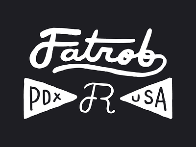 Fatrob black collab fatrob folly lettering pdx white
