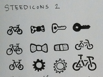 Steedicons 2 First Glimpse black hand drawn icons preview steedicons white wip