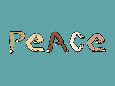 Peace hand drawn lettering peace