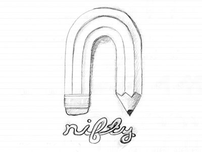 Nifty hand drawn pencil sketch typography