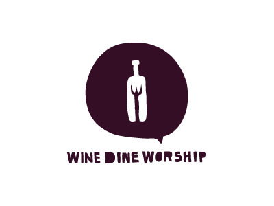 Wine Dine Worship branding dine hand drawn personal wine worship