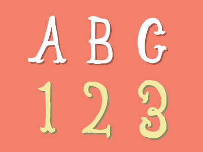 ABC 123 hand drawn new typeface typography white yellow