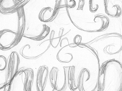 I Am the Church lettering pencil script sketch wip
