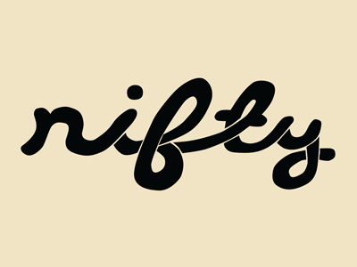 Nifty hand drawn nifty something new typography vector