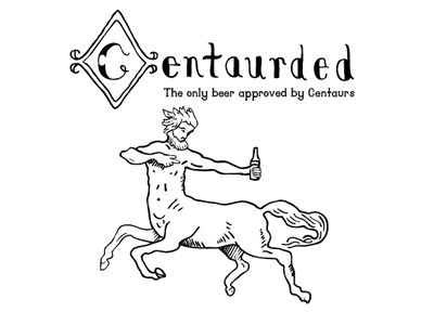 Centaurded beer centaur centaurded clumsy hand drawn typography