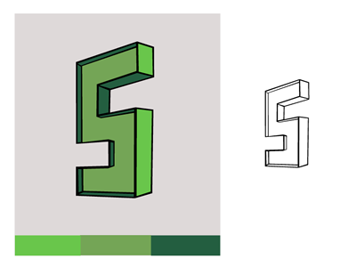 Geometric S green logo s