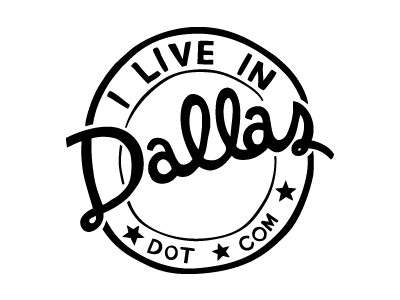 I Live In Dallas Dot Com dallas hand drawn logo texas