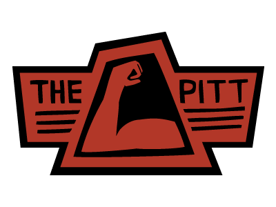 The Pitt Logo arm pit hand drawn logo mucle typography