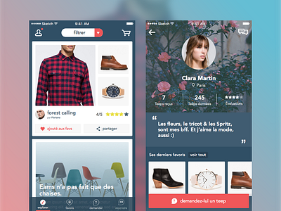 social shopping service app clean ios iphone 6 service shopping ui design ux design